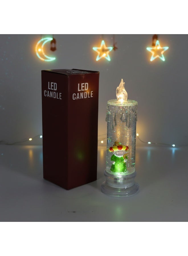 Ramadan Decorative LED Candle Light - Shimmering Glitter Liquid with Cartoon Figure - Battery Operated - Image 5